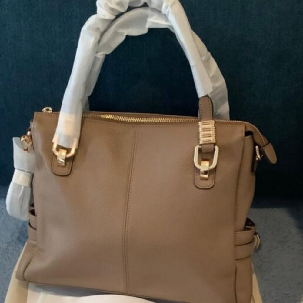 ๐Women Khaki Genuine Leather Purses and Handbags Satchel Tote Shoulder Bag